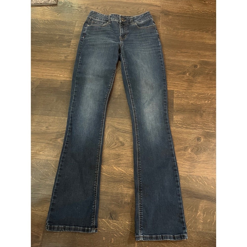 Maurices Mid Rise Bootcut Jeans Dark Wash Denim Size 2 Long Stretch Womens